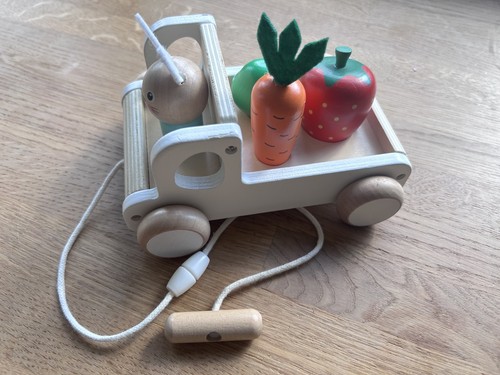 Holz steckspiel nachziehwagen - holz,